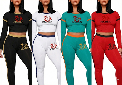 Richer Signature Dragon 2-Piece Activewear Set | High-Waist & Crop