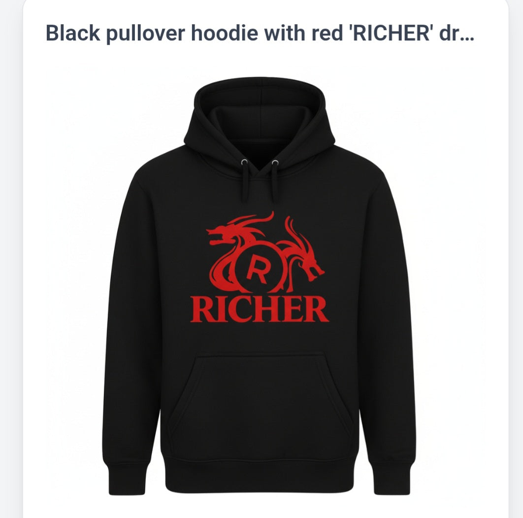 Black Hoodie Red Dragon