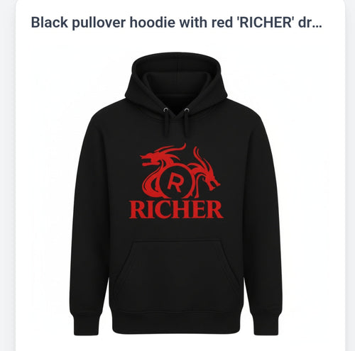 Black Hoodie Red Dragon