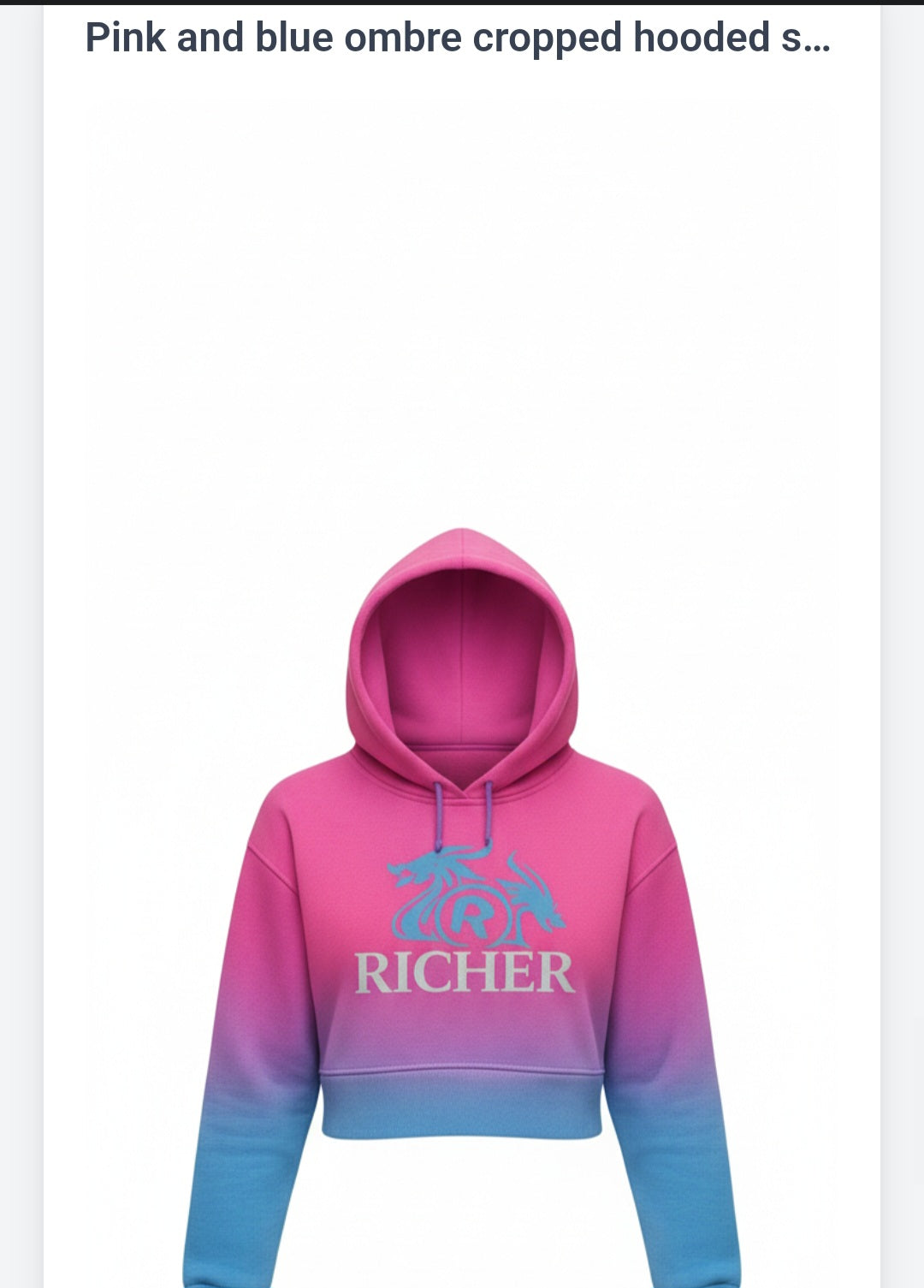 Pink Blue Ombre Hoodie